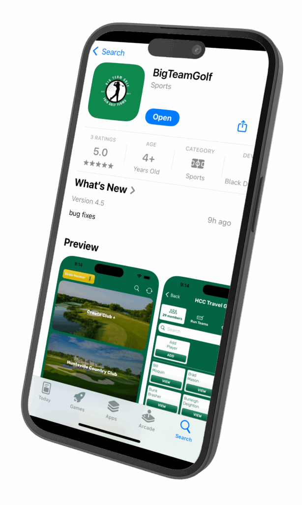 Big Team Golf App Screenshot